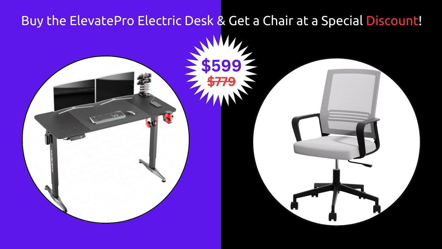 ElevatePro Electric Adjustable Desk + Chair
