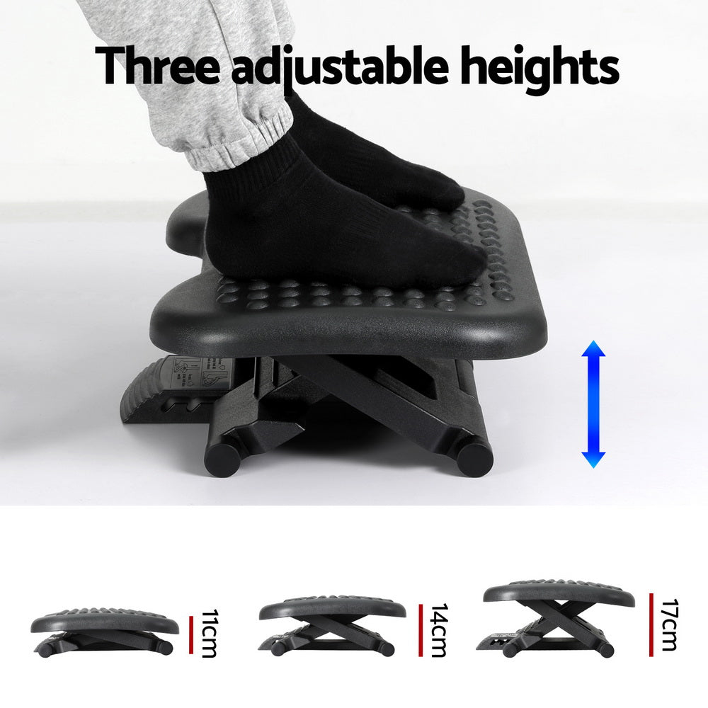 Artiss Foot Rest Adjustable Stool with acupressure surface